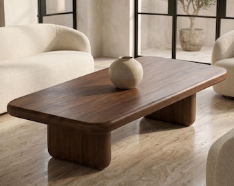 Walnut Coffee Table, Low Coffee Table, Handmade Solid Wood Furniture