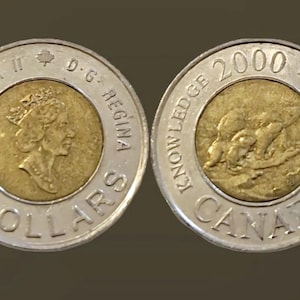 2000 Canadian 2 dollar Path of Knowledge Toonie Coin