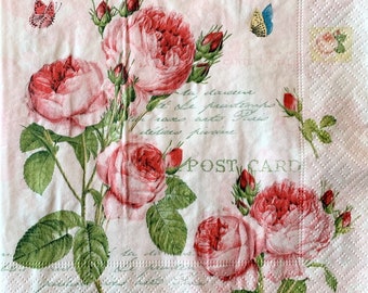 Decoupage Napkins 25 cm 2 Single Paper Napkins for Decoupage 9,5 inches Paper-Craft and Collage Decor #496