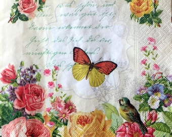 for Decoupage 2 Single Paper Napkins 33 cm 13 inches Paper-Craft and Collage Decor #657 Decoupage Napkins