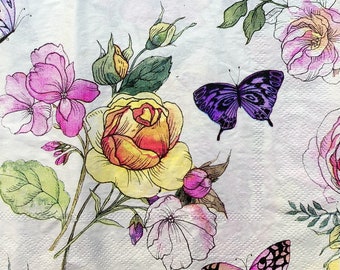 13 inches Decor #2P-21 Decoupage Napkins Paper-Craft and Collage 33 cm for Decoupage 2 Single Paper Napkins