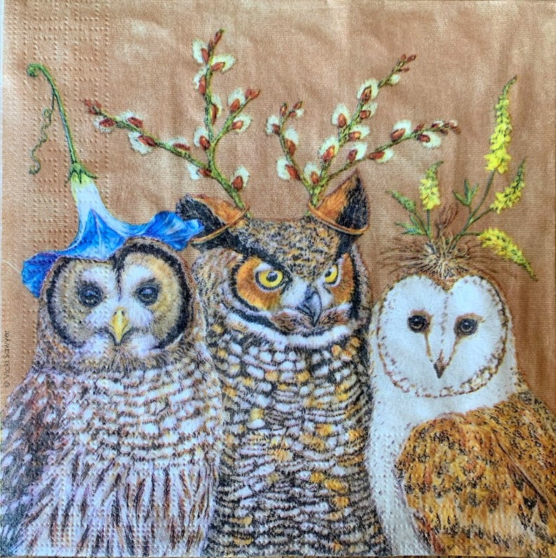 for Decoupage Decor #105-1 13 inches Decoupage Napkins 2 Single Paper Napkins Paper-Craft and Collage 33 cm
