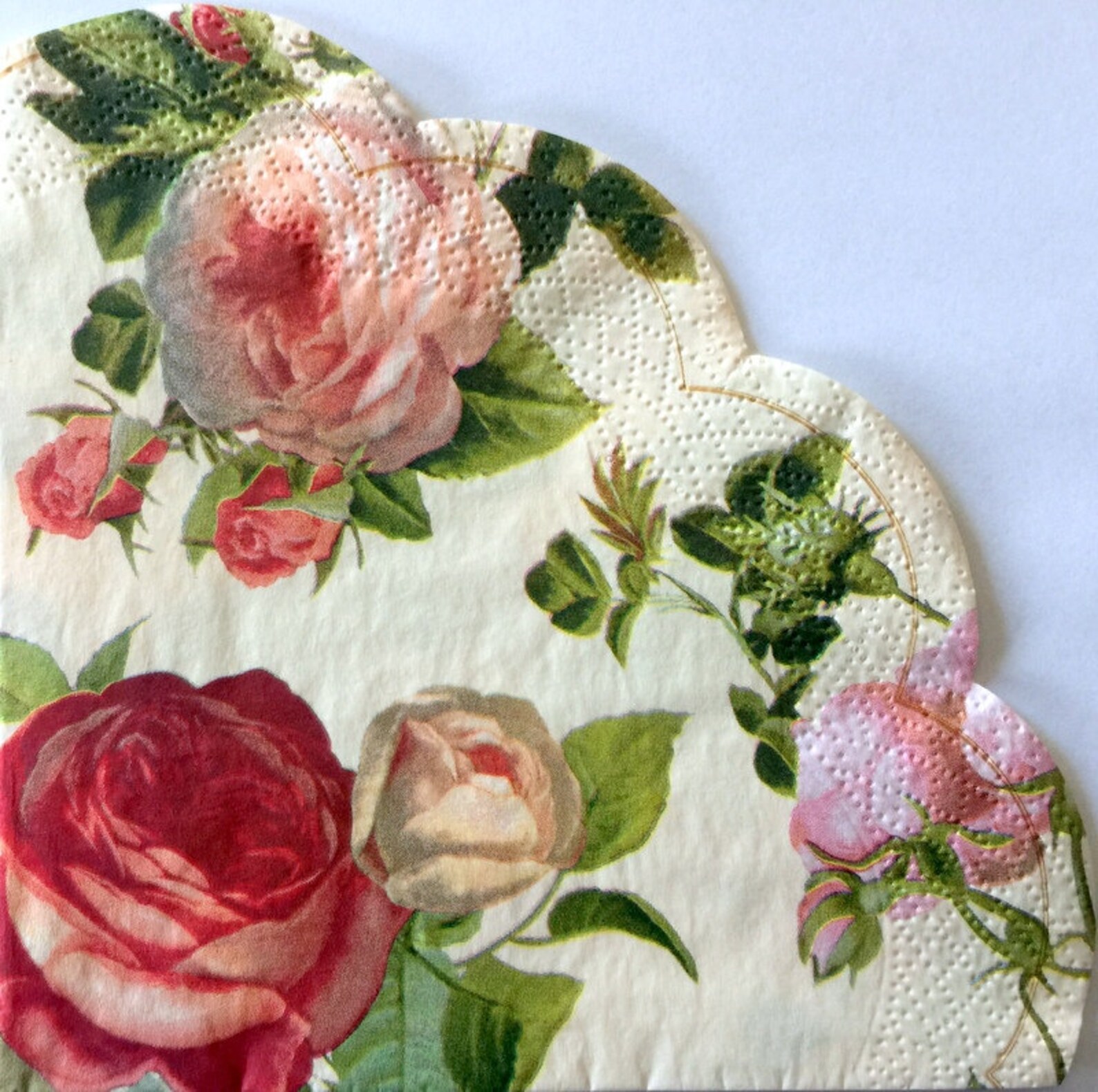 Decoupage Napkins 2 Round Single Paper Napkins Decor R8 Etsy