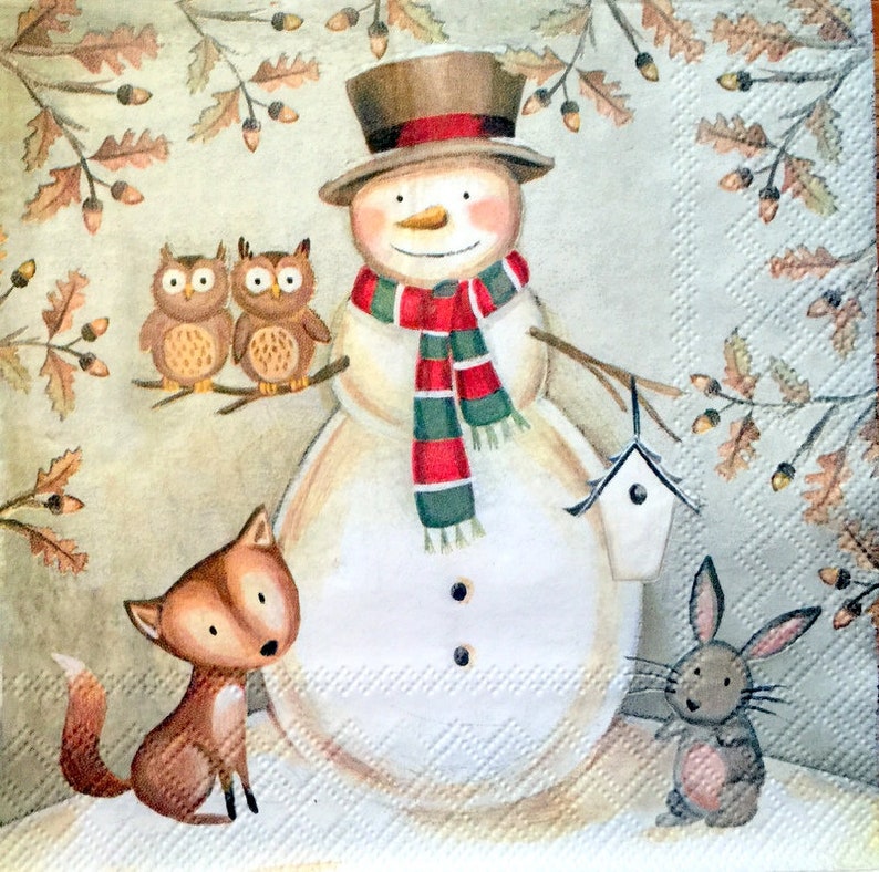 Decor #476 13 inches 33 cm Paper-Craft and Collage 2 Single Paper Napkins Decoupage Napkins for Decoupage