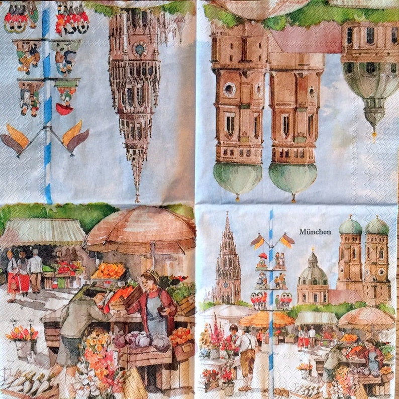 Paper-Craft and Collage Decor #528 13 inches for Decoupage Decoupage Napkins 2 Single Paper Napkins 33 cm