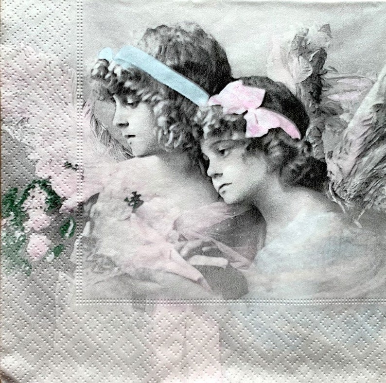 Paper-Craft and Collage Vintage Design Decoupage Napkins for Decoupage 33 cm Decor #510-1 13 inches 2 Single Paper Napkins