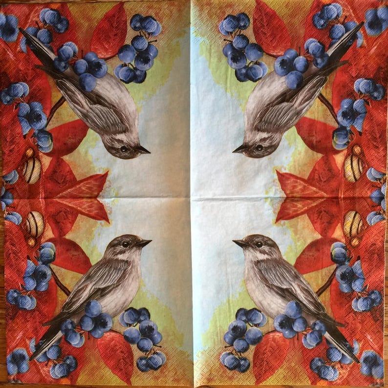 Decoupage Napkins 2 Single Paper Napkins Decor 183 BIRD on Etsy