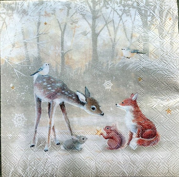 13 inches for Decoupage 2 Single Paper Napkins 33 cm Decor #716 Decoupage Napkins Paper-Craft and Collage