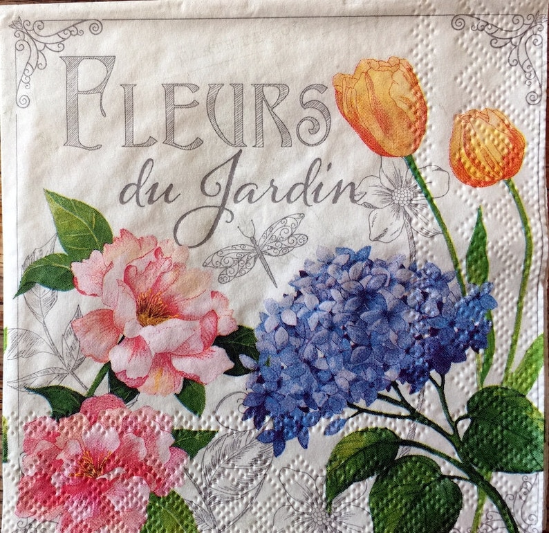 Decoupage Napkins Decor #221 25 cm 9,5 inches for Decoupage 2 Single Paper Napkins Paper-Craft and Collage