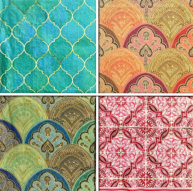 Individual Decoupage Napkins, 2 Single  Paper Napkins, 13 inches (33 cm) for Decoupage, Paper-Craft and Collage