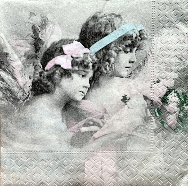 Paper-Craft and Collage Vintage Design Decoupage Napkins for Decoupage 33 cm Decor #510-1 13 inches 2 Single Paper Napkins