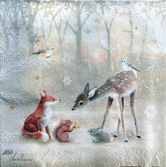 13 inches for Decoupage 2 Single Paper Napkins 33 cm Decor #716 Decoupage Napkins Paper-Craft and Collage