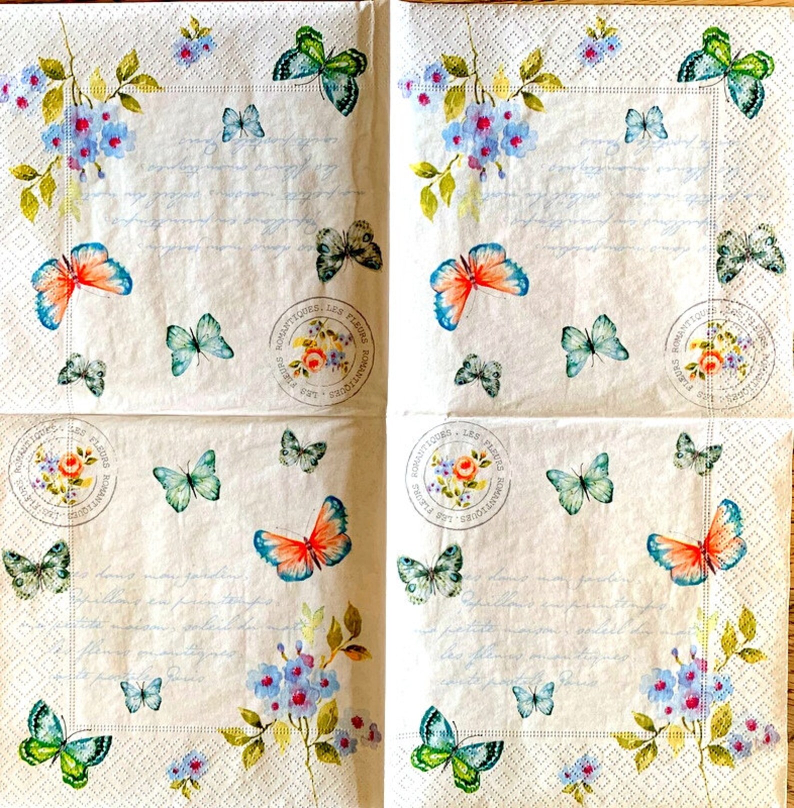 Découpage de serviettes de table 2 serviettes en papier Etsy France