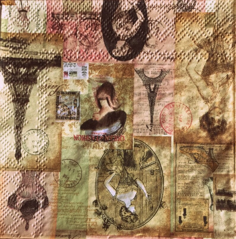 Decoupage Napkins 25 cm 2 Single Paper Napkins for Decoupage 9,5 inches Paper-Craft and Collage Decor #496