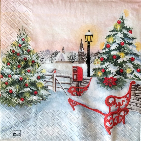 Decoupage Napkins 25 cm 2 Single Paper Napkins for Decoupage 9,5 inches Paper-Craft and Collage Decor #496