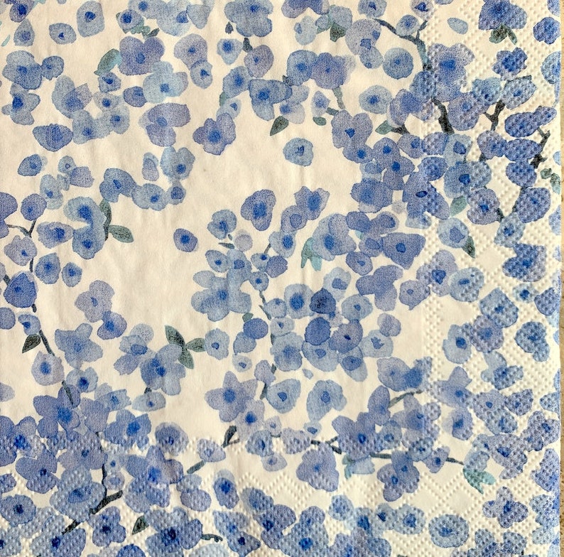 MERYL with blue Paper-Craft and Collage for Decoupage 2 Single Paper Napkins Decor #617-1 13 inches Decoupage Napkins 33 cm