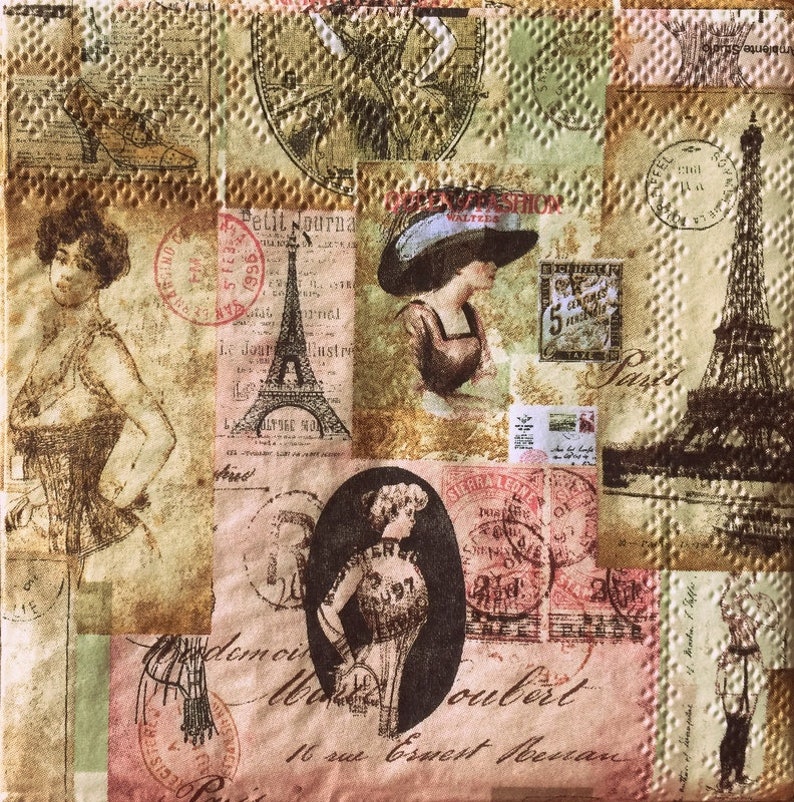 Decoupage Napkins 25 cm 2 Single Paper Napkins for Decoupage 9,5 inches Paper-Craft and Collage Decor #496