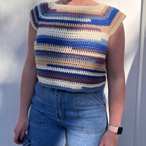 Crochet Striped Crop Top