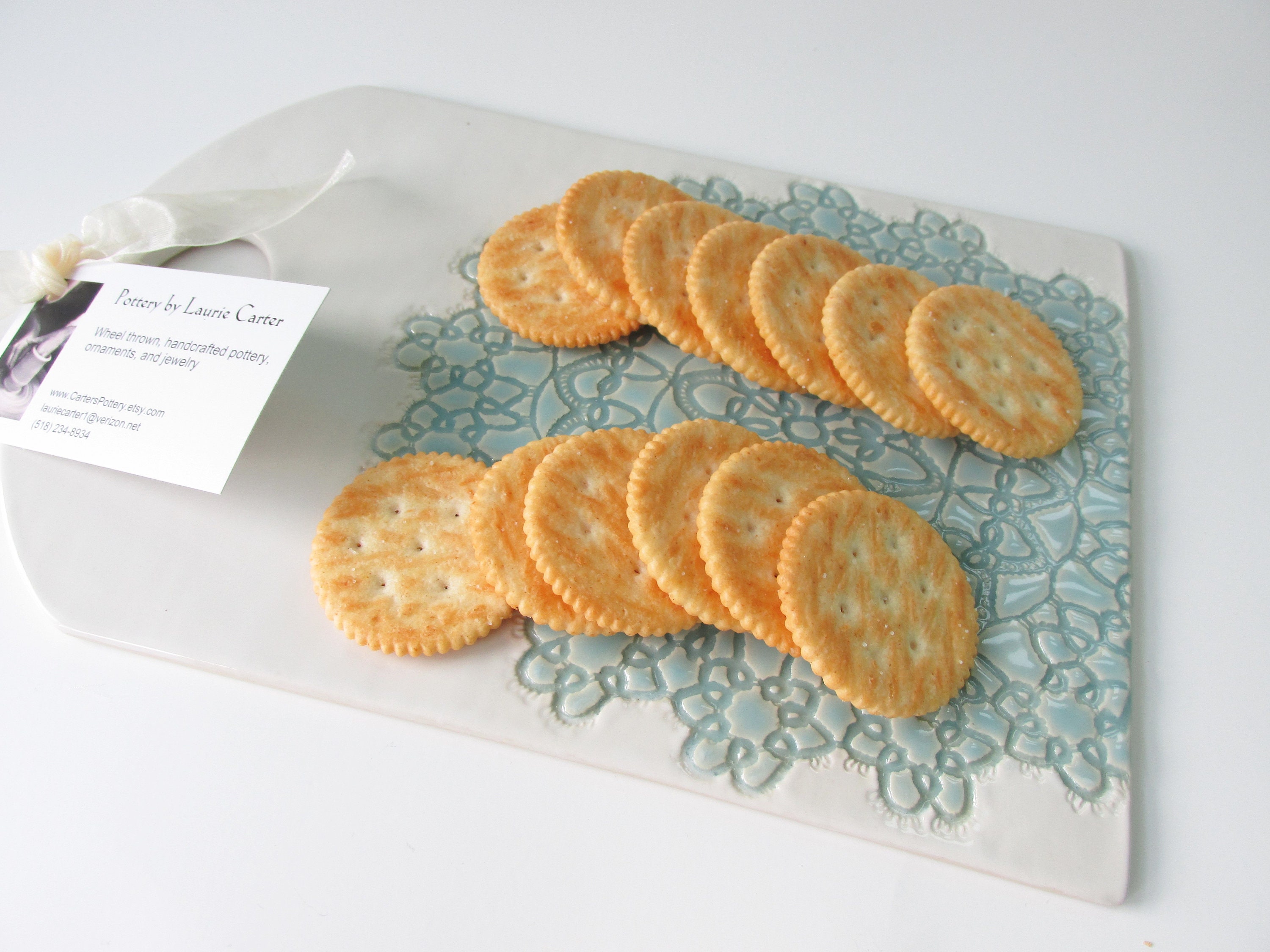 Ceramic Cheese Board Cheese and Cracker Pottery Tray Etsy