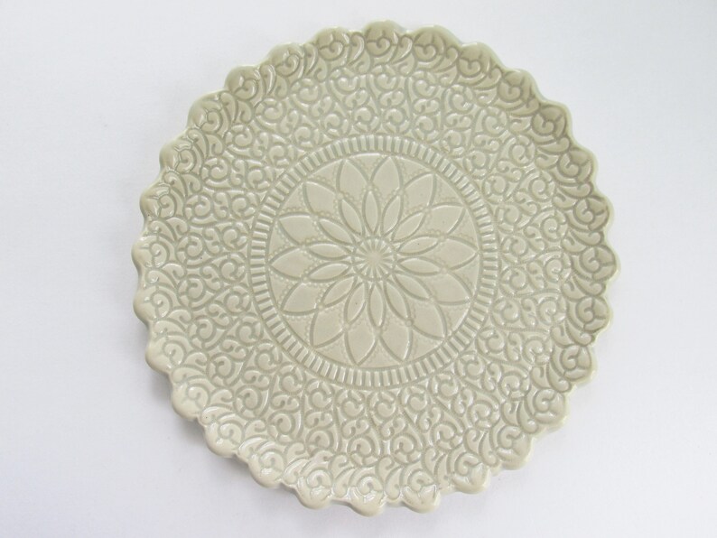 hand crafted decor trinket dish Ceramic Ring Dish Desk Dish tea light holder Jewelry Dish teacher gift Light Silvery Gray Ring Dish