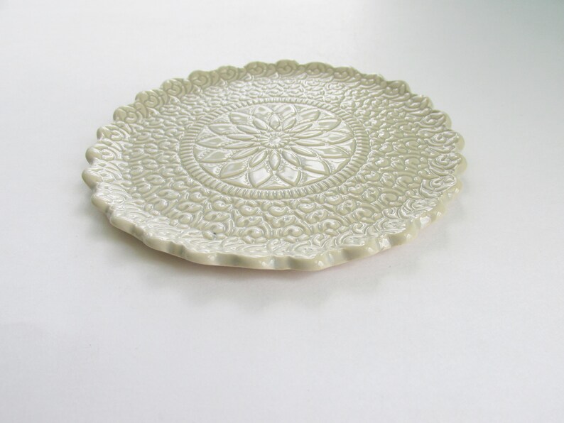 hand crafted decor trinket dish Ceramic Ring Dish Desk Dish tea light holder Jewelry Dish teacher gift Light Silvery Gray Ring Dish