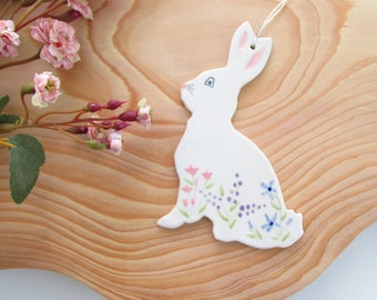 One Easter Bunny Ornament, Spring Easter Rabbit, Garden Rabbit Ornament