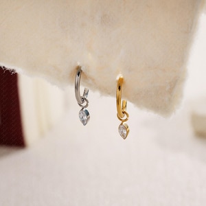 20G/18G/16G Titanium Dangle Huggies Hoop •Custom Drop Earrings • Cartilage Hoop • Helix Conch Septum Jewelry • Rook Piercing • Gift for Her