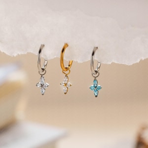 20G/18G/16G Titanium Dangle Huggies Hoop •Custom Drop Earrings • Cartilage Hoop • Helix Conch Septum Jewelry • Rook Piercing • Gift for Her