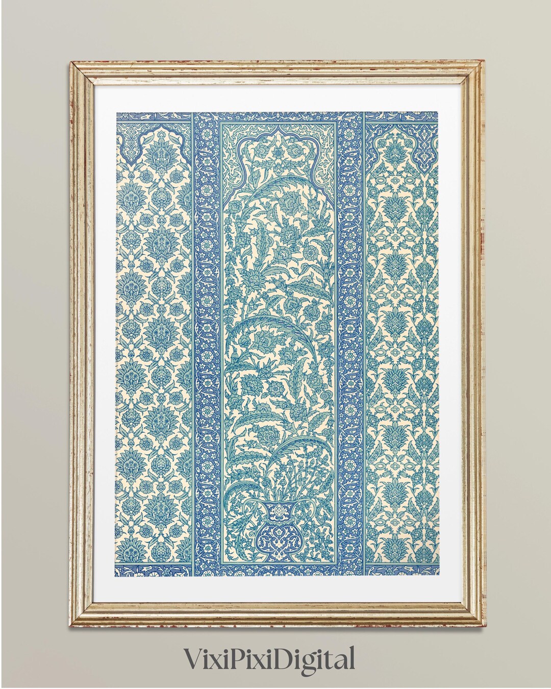 Islamic Geometric Art Print: Arabic Floral Pattern, Muslim Home Decor ...