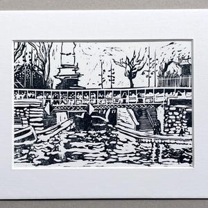 Gravure originale - Le port de l'Arsenal à Paris
