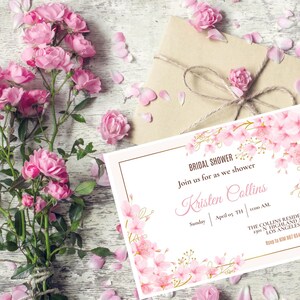 bridal shower invitation, editable printable invitation, digital invitation template,