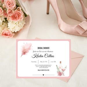bridal shower invitation, editable printable invitation, digital invitation template,