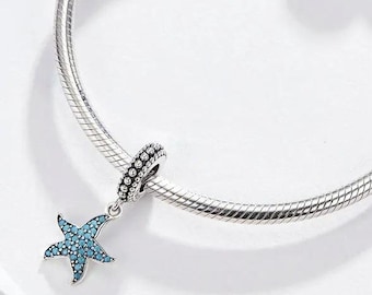 Starfish Pendant Charm 925 Sterling Silver Sea Creature Ocean Charms for Bracelet S925 Fine Jewelry Making handmade charm