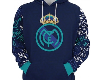 Real Madrid FC Sweatshirt |3D Gedruckter Hoodie | Einzigartiges strukturiertes Design | Unisex Mode