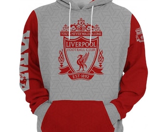 Sweatshirt Liverpool FC | 3D-geprinte hoodie | Uniek gestructureerd ontwerp | Uniseks mode