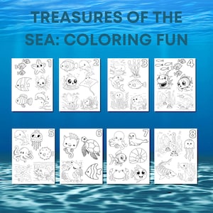 Ocean Coloring Pages  Printable PDF Sea Life Coloring Book for Kids and Adults Instant Download