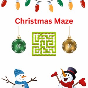 Weihnachtslabyrinth als PDF-Datei zum Ausdrucken für Kinder und Erwachsene