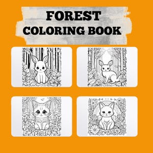 森のぬり絵帳 子供と大人向けの印刷可能なPDFぬり絵ページ ダウンロード デジタル