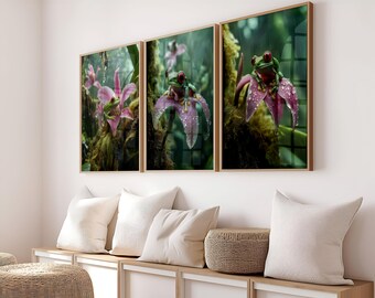 Druckbare Wildblumen Fotografie, Natur Landschaft große Wandkunst, grüne Natur Digitaldruck, nordische Wald Wandkunst, Instant Download