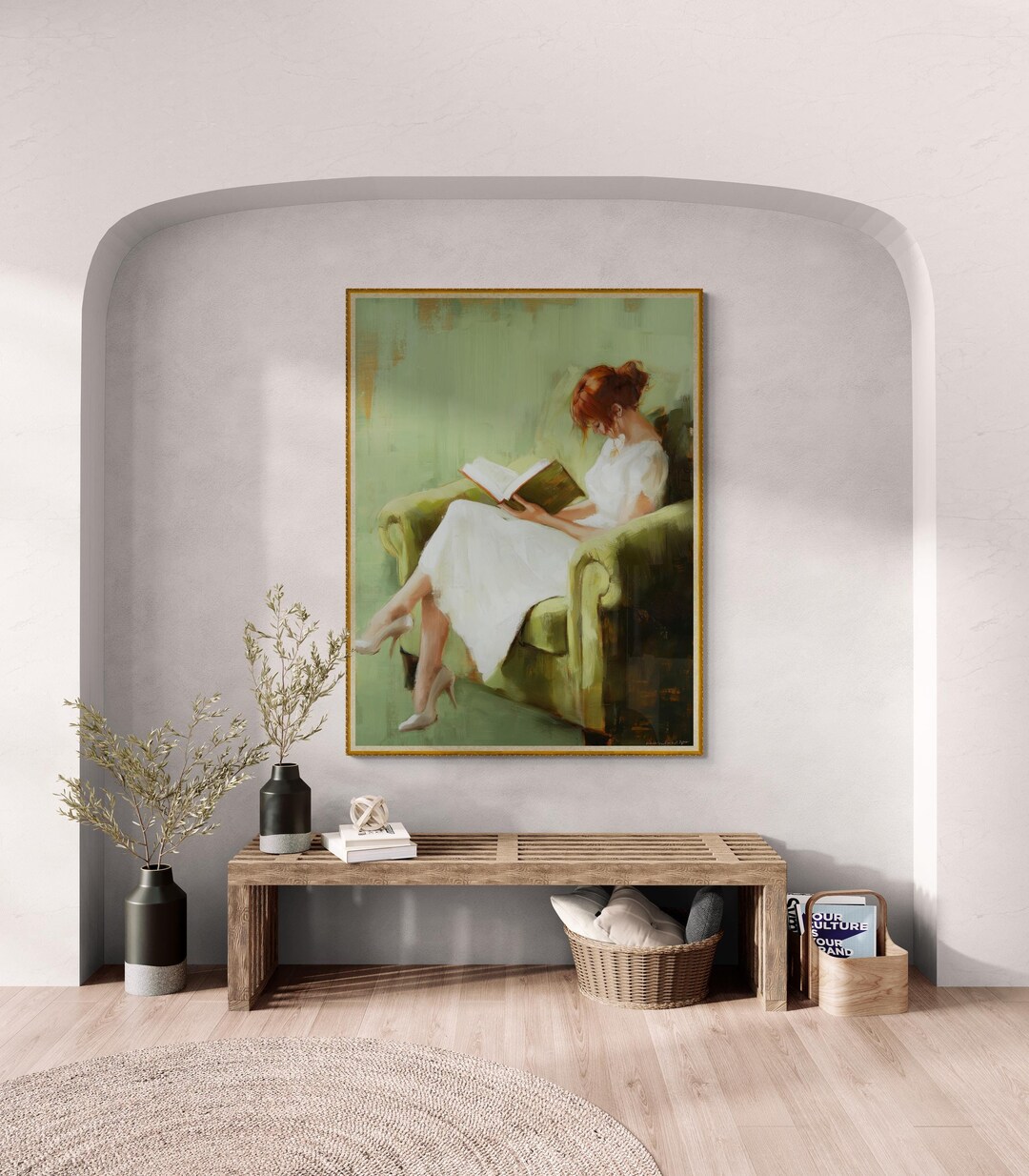 Decadent Young Woman | Woman Portrait | Vintage Wall Art | Emerald ...