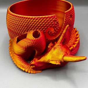 Sleeping Dragon Yarn Bowl 3D printed in ECO friendly PLA With Tool Holder image 5