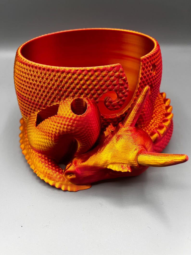 Sleeping Dragon Yarn Bowl 3D printed in ECO friendly PLA With Tool Holder image 5