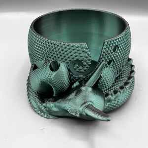 Sleeping Dragon Yarn Bowl 3D printed in ECO friendly PLA With Tool Holder image 9