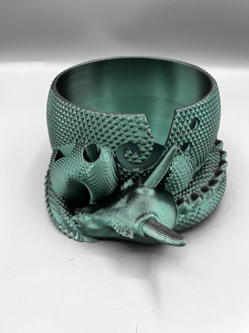 Sleeping Dragon Yarn Bowl 3D printed in ECO friendly PLA With Tool Holder image 9