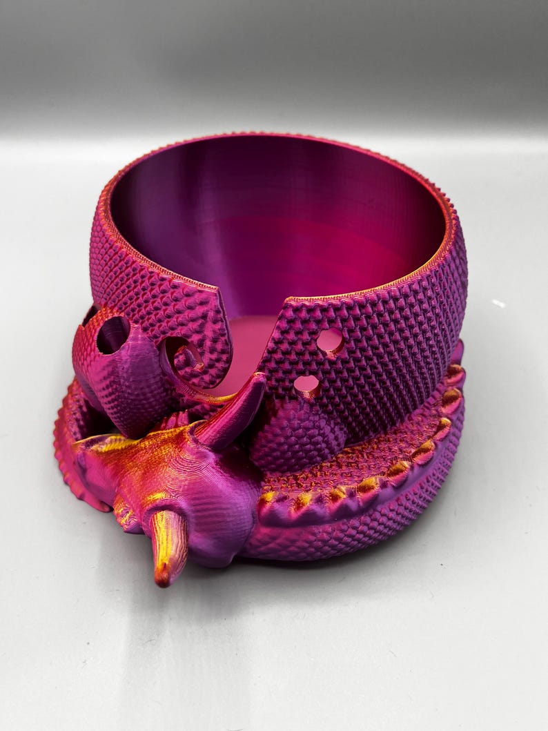 Sleeping Dragon Yarn Bowl 3D printed in ECO friendly PLA With Tool Holder image 17