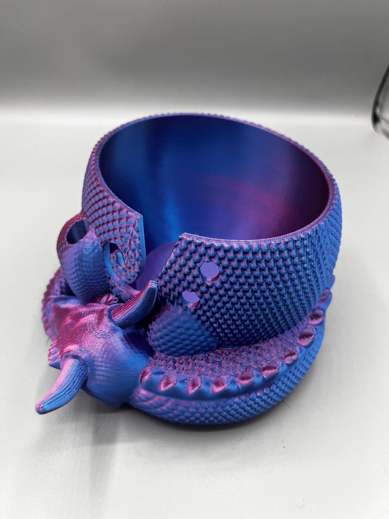 Sleeping Dragon Yarn Bowl 3D printed in ECO friendly PLA With Tool Holder image 4