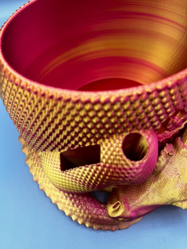 Sleeping Dragon Yarn Bowl 3D printed in ECO friendly PLA With Tool Holder image 6