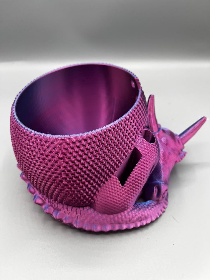 Sleeping Dragon Yarn Bowl 3D printed in ECO friendly PLA With Tool Holder image 3