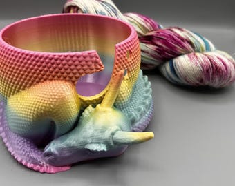3D Printed Sleeping Dragon Yarn Bowl, Eco-Friendly PLA (Slight Seconds)