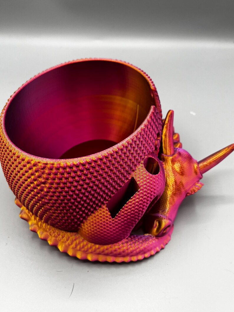 Sleeping Dragon Yarn Bowl 3D printed in ECO friendly PLA With Tool Holder image 20